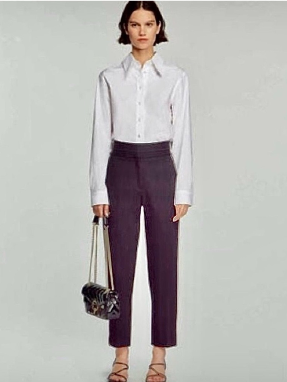 Sandro Classic Black Pants Size 36 US Size 4 Straight Leg Ankle Pants Waist 28”